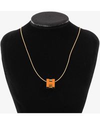 Hermès - H Cube Necklace Gold Plated - Lyst