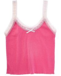 Vintage Havana - Lace Bow Rib Tank - Lyst