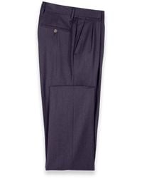 Paul Fredrick - Wool Flannel Solid Pleated Pants - Lyst