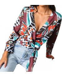 Hutch - Copper Butterfly Satin Top - Lyst
