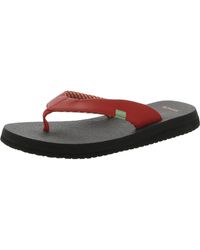 Sanuk - Yoga Mat Faux Leather Thong Flip-flops - Lyst
