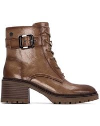 Xti - Patent Leather Heeled Combat Booties By - Lyst