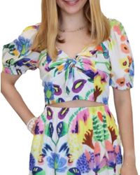 J joy - Tie Bustier Crop Top - Lyst