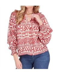 J joy - Long Sleeve Flutter Top - Lyst