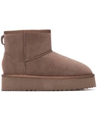 Xti - Suede Platform Ankle Booties - Lyst