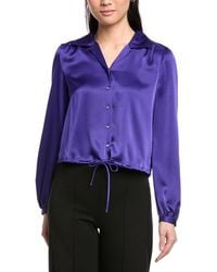 St. John - Winged Collar Blouse - Lyst
