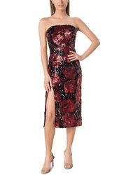 Dress the Population - Floral Strapless Cocktail And Party Dress - Lyst