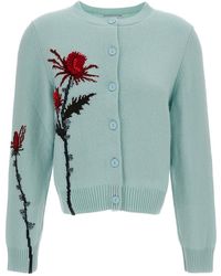 Barrie - Thistle Motif Cashmere Cardigan - Lyst