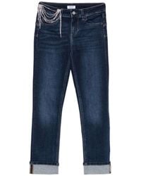 Liu Jo - Slim Fit Cropped Dark Denim Jeans - Lyst