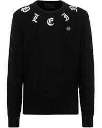 Philipp Plein - Wool & Cashemere Pullover Round Neck Ls - Lyst