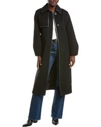 Mackage - Zeva Leather-Trim Wool Trench Coat - Lyst