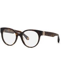Roberto Cavalli - Eyeglasses Round Full Rim, Dark Havana Frame And Clear Demo Lenses Lens Vrc027M0722 - Lyst