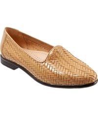 Trotters - Liz Iii Flat 7.5Ww Bone Herringbone Leather Slip On Shoes Ver1525 - Lyst