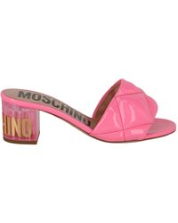 Moschino - Logo Quilted Mules - Lyst