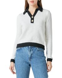 Endless Rose - Johnny Collar Long Sleeve Polo Sweater - Lyst