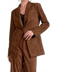 Elan - Single Button Suede Blazer - Lyst