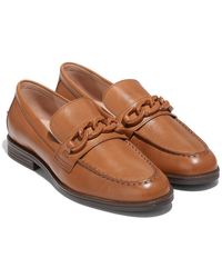 Cole Haan - Stassi Chain Loafer Leather Embellished Loafers - Lyst
