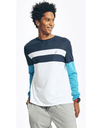 Nautica - Sustainably Crafted Navtech Chest-stripe Long-sleeve T-shirt - Lyst