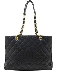 Chanel - Gst (grand Shopping Tote) Leather Shoulder Bag (pre-owned) - Lyst