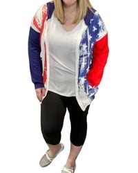 Blumin - American Flag Printed Zip Hoodie - Lyst