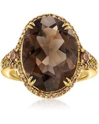 Ross-Simons - Smoky Quartz Ring With Diamonds - Lyst