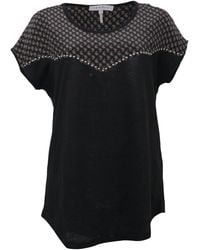 Sandro - Sandro Paisley Studded Short-Sleeved Blouse - Lyst