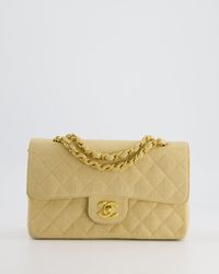 Chanel - Small Fabric Classic Double Flap Bag With 24k Gold Hardware - Lyst