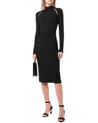 Lela Rose - Mock Neck Long Sleeve Knit Cocktail Dress - Lyst