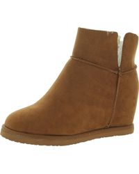 BC Footwear - Undecided Vegan Suede Flat Wedge Boots - Lyst