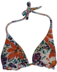 ViX - Tide Floral Embroidered Triangle Cup Halter Strap Bikini Top - Lyst