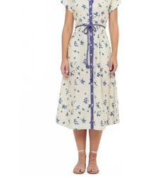 Oliphant - Cap Sleeve Shirt Dress Midi Dress - Lyst