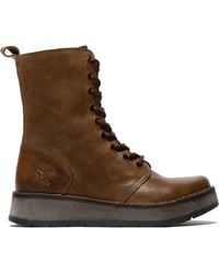 Fly London - Leather Lace-Up Ankle Dress Boots - Lyst