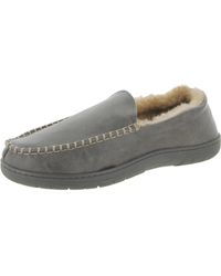 Haggar - Faux Leather Slip On Loafer Slippers - Lyst