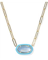 Kendra Scott - Elisa Enamel Frame Paperclip Necklace - Lyst