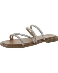Madden Girl - Posh Faux Leather Rhinestone Slide Sandals - Lyst