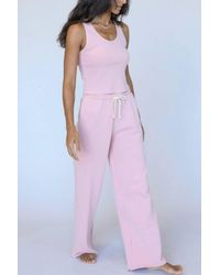 PERFECTWHITETEE - Structured Wide Leg Fleece Pant - Lyst