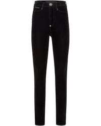 Philipp Plein - Crystal Skull Denim Super High Waist Jegging - Lyst