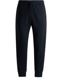 BOSS - Stretch-Cotton Tracksuit Bottoms With Logo Print - Lyst