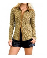 Doe And Rae - Printed Rib Button-Down Shirt - Lyst