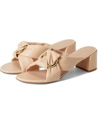 Stuart Weitzman - Cece Block Slide B Barely Leather Sandal Ver739 - Lyst
