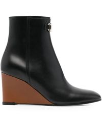 Ferragamo - Ferragamo 70Mm Wedge-Heel Ankle Boots - Lyst
