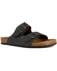 Nautica - Triun Faux Leather Slide Sandals - Lyst