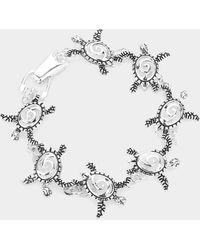 Fashnzfab - Antique Metal Turtle Magnetic Bracelet Antique - Lyst