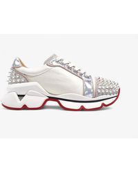 Christian Louboutin - Vrs 2018 Orlato Flat Sneakers / Silver Leather - Lyst