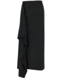 Dusan - Wool Twill Sarong Maxi Skirt - Lyst