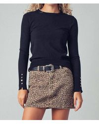 Trend:Notes - Luxe Button-Cuff Fitted Knit Top - Lyst