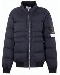 Stone Island - Quilted Down Jacket With Ribbed Cuffs And Signature Patch - Lyst