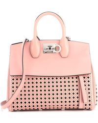 Ferragamo - Studio Satchel Laser Cut Leather - Lyst