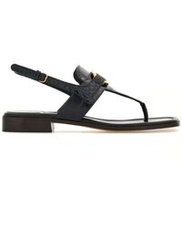 Ferragamo - Gancini Leather Thong Sandals - Lyst