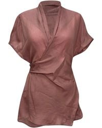 Rick Owens - Draped Waffle-Knit Wrap Blouse - Lyst